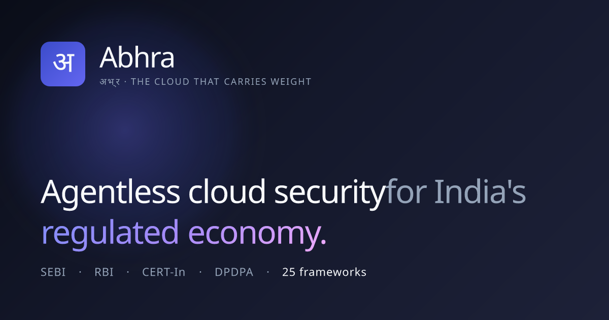 Abhra — Agentless cloud security for India's regulated economy